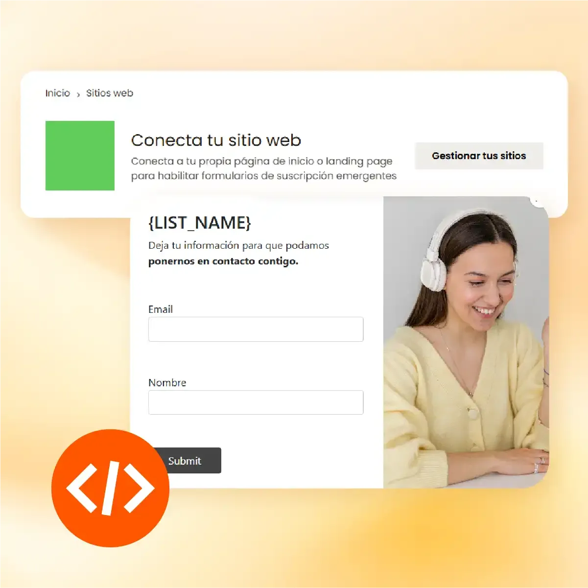 Emboxia signup form connected to a website